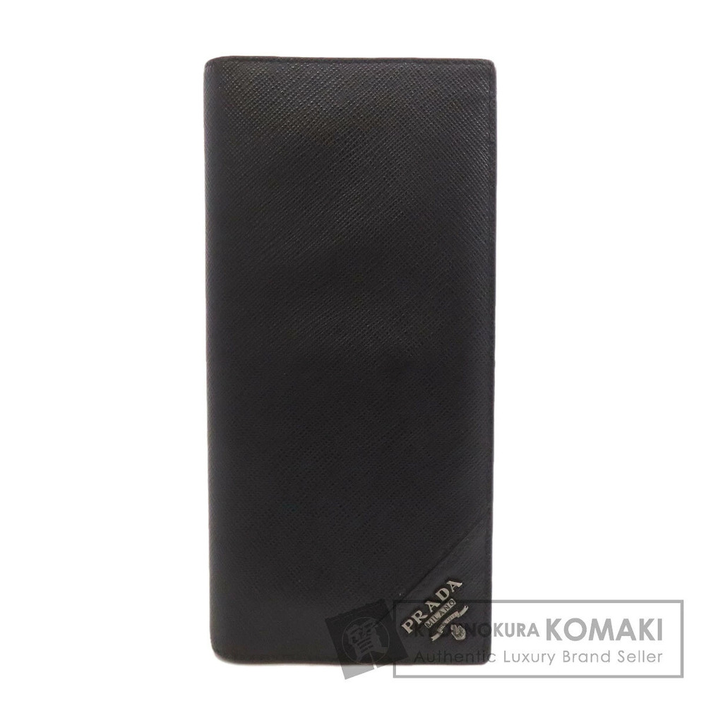 Prada Long Wallet Coin Purse Saffiano Leather Black